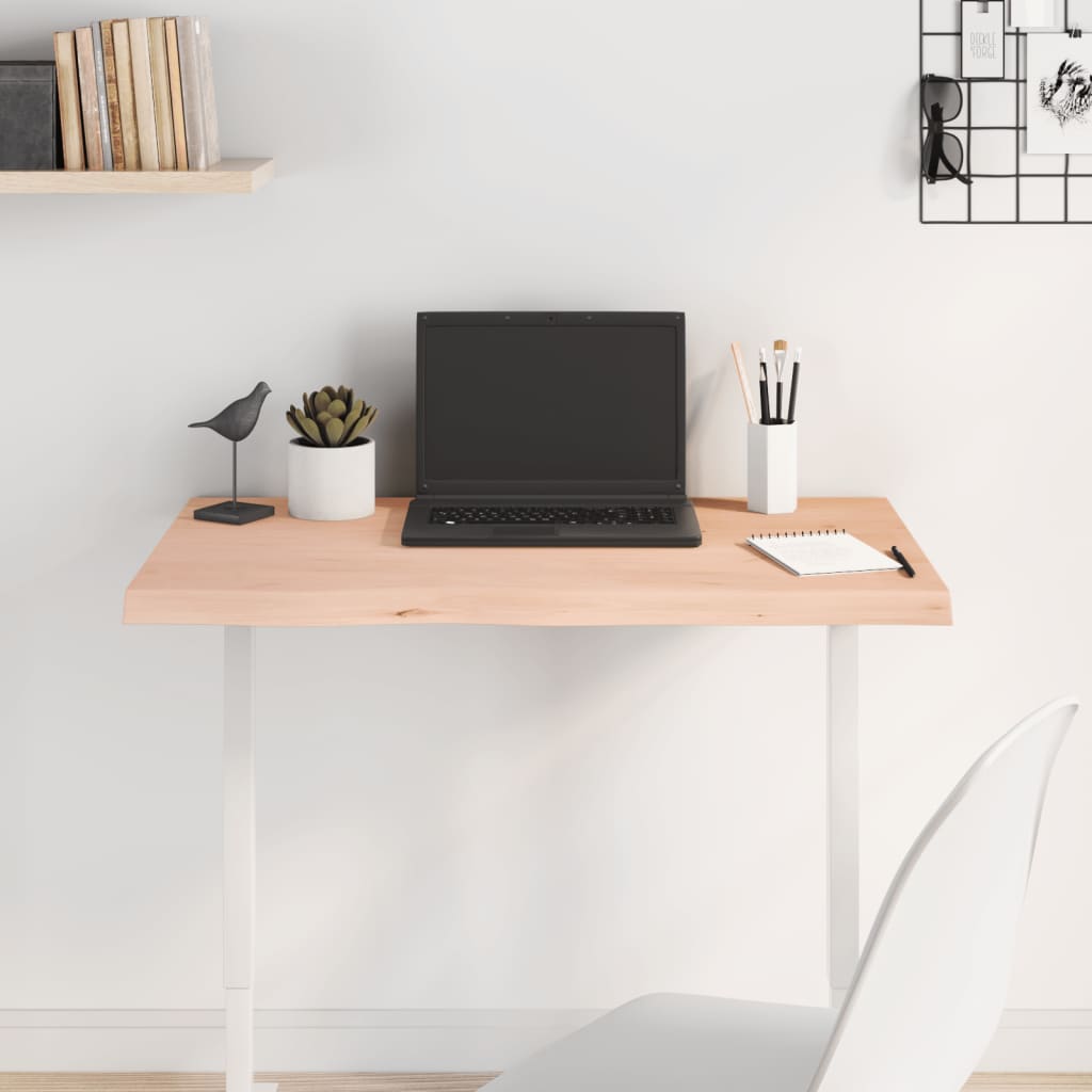 Table Top 80x40x4 cm Untreated Solid Wood Oak