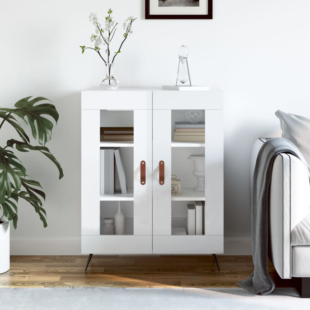 Sideboard High Gloss White 69.5x34x90 cm Engineered Wood
