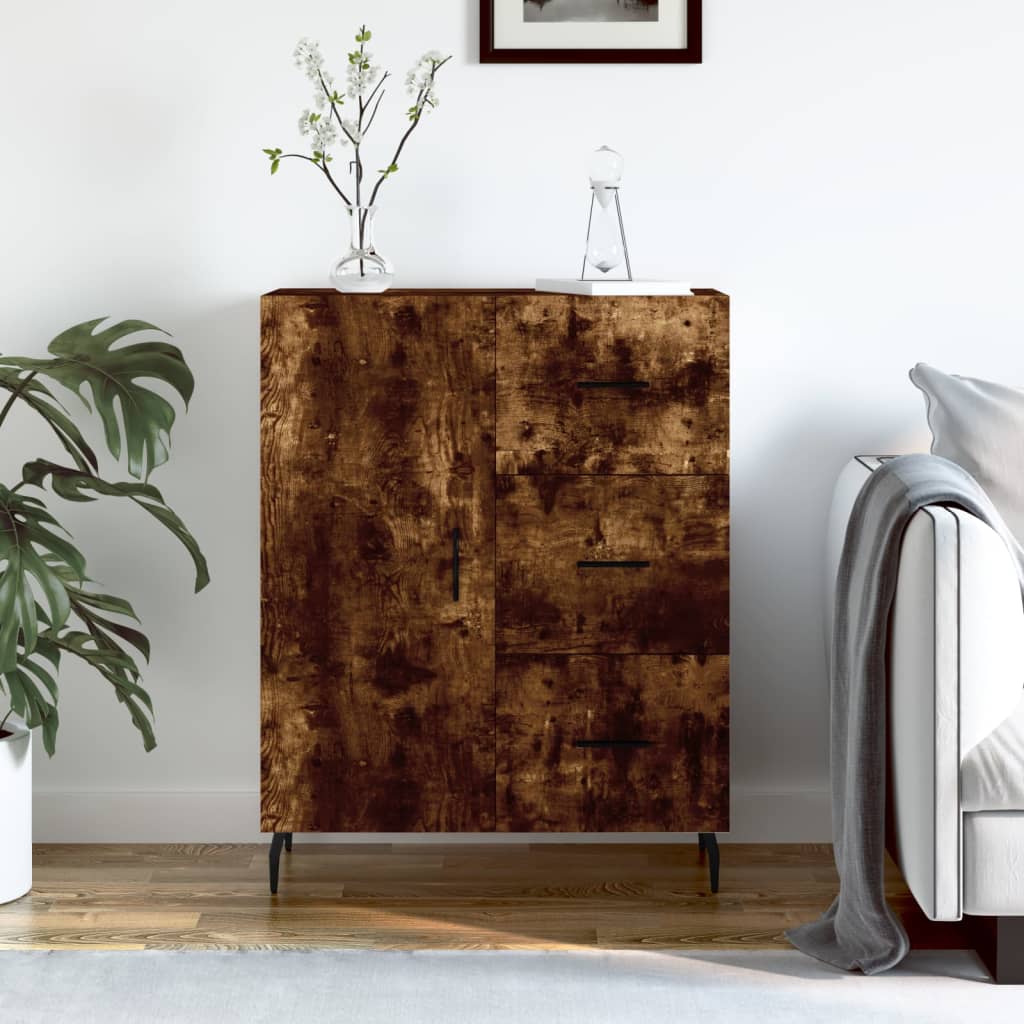 Sideboard Smoked Oak 69.5x34x90 cm Engineered Wood
