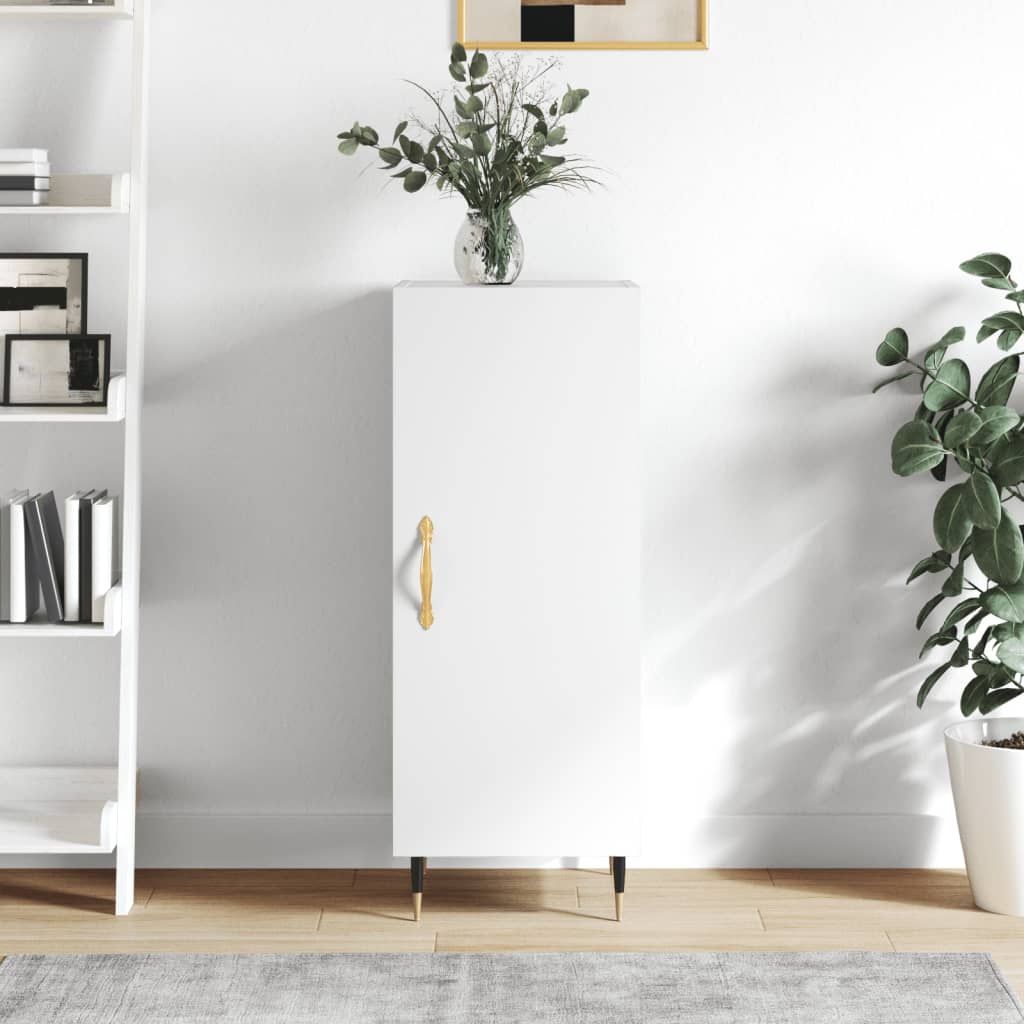 Sideboard High Gloss White 34.5x34x90 cm Engineered Wood