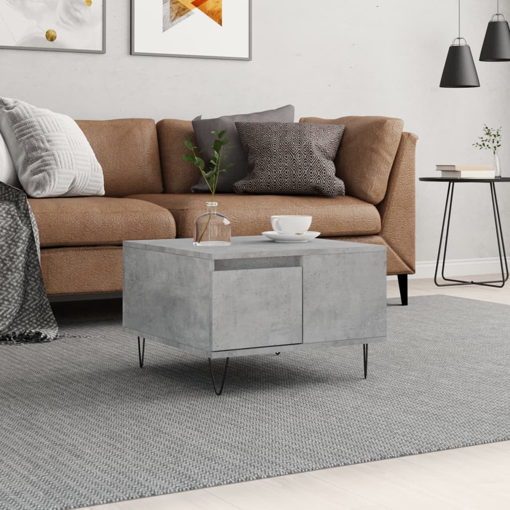 Coffee Table Concrete Grey 55x55x36.5 cm Engineered Wood