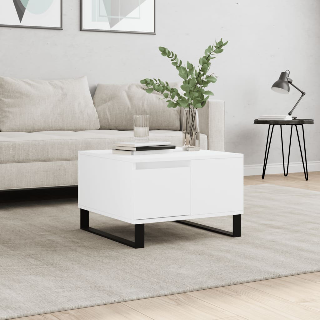 Coffee Table White 55x55x36.5 cm Engineered Wood