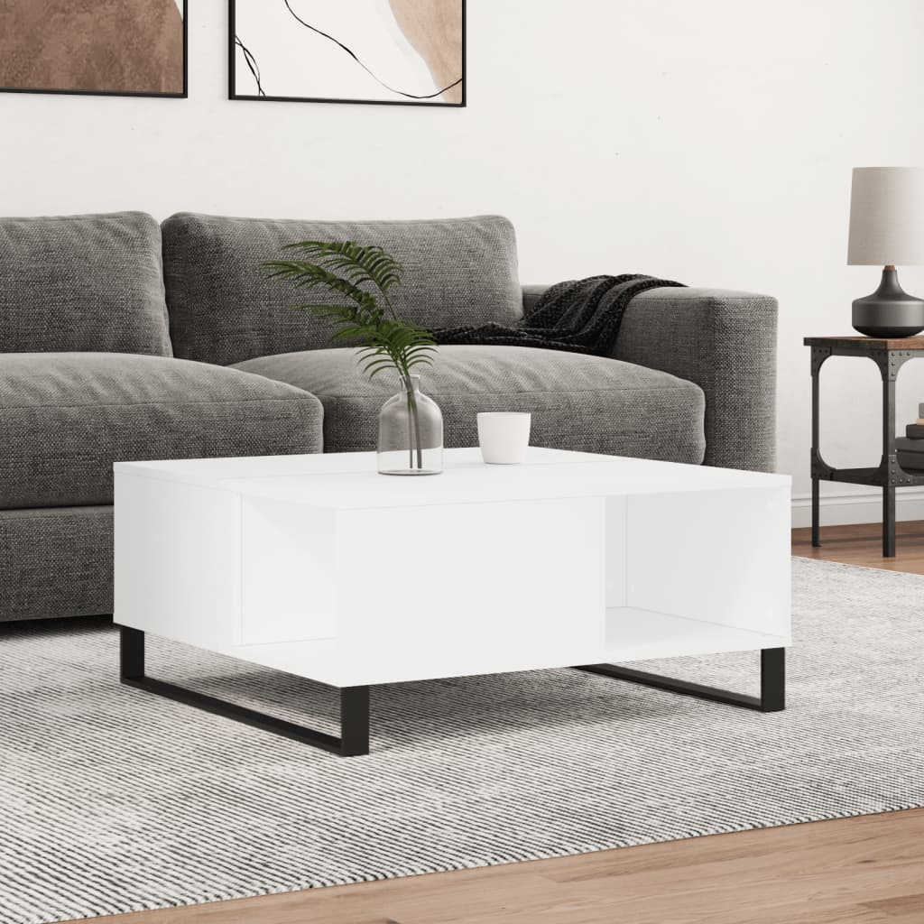 Coffee Table White 80x80x36.5 cm Engineered Wood