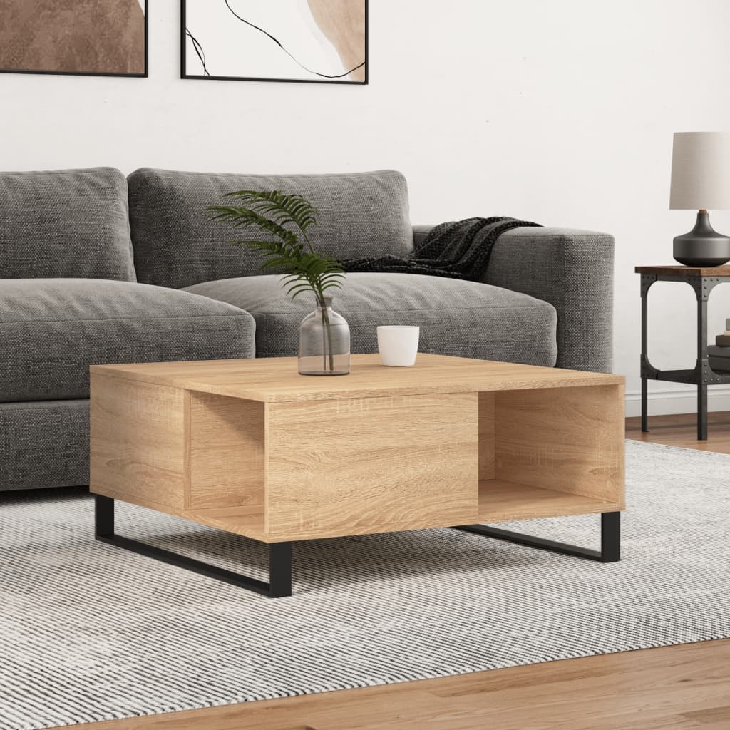 Coffee Table Sonoma Oak 80x80x36.5 cm Engineered Wood