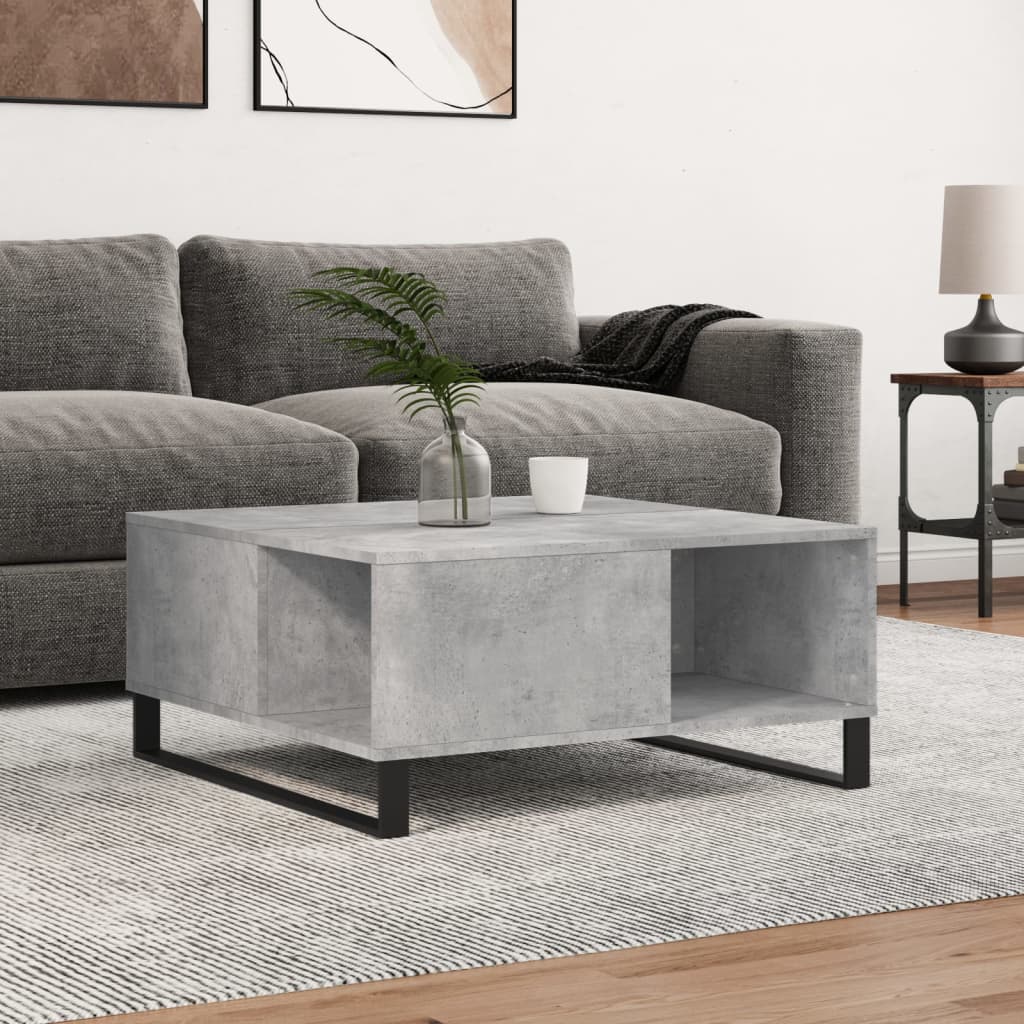 Coffee Table Concrete Grey 80x80x36.5 cm Engineered Wood