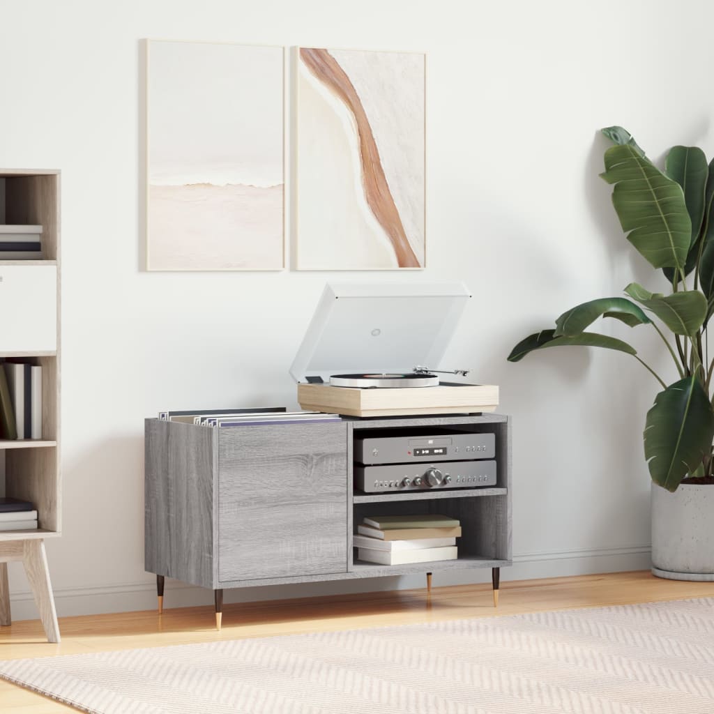 Record Cabinet Grey Sonoma 85x38x48cm Engineered Wood