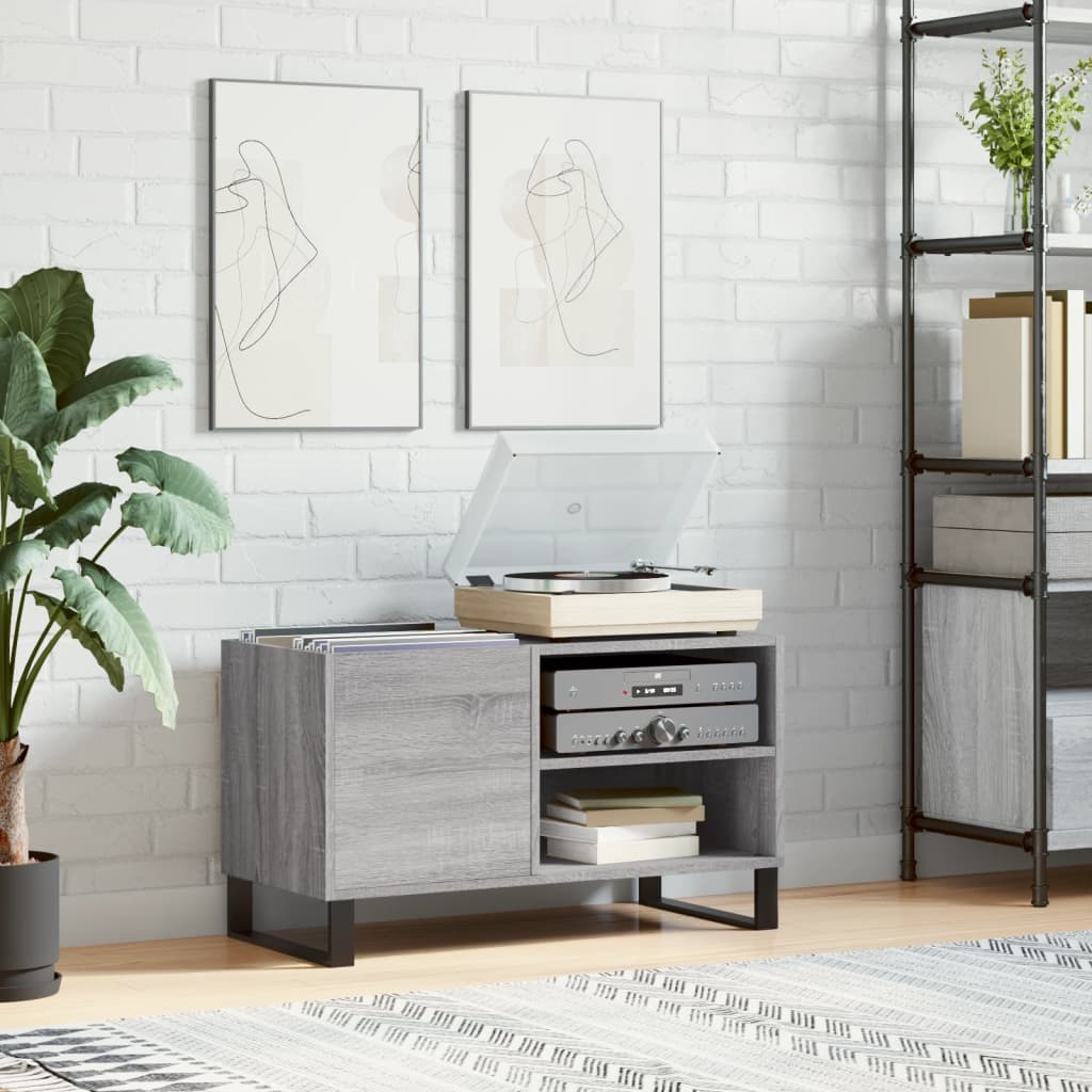 Record Cabinet Grey Sonoma 85x38x48cm Engineered Wood