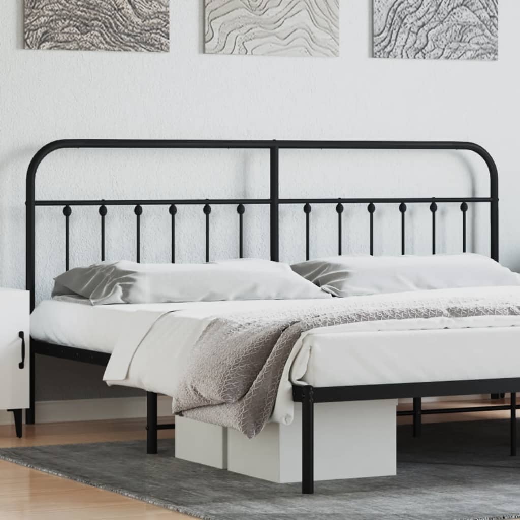 Metal Headboard Black 200cm