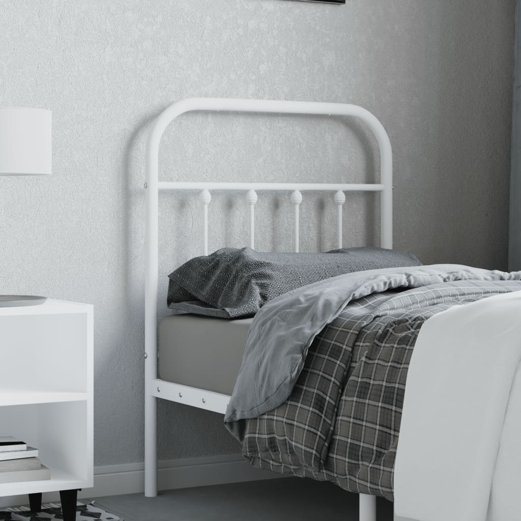 Metal Headboard White 75cm