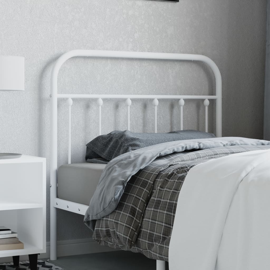 Metal Headboard White 100cm
