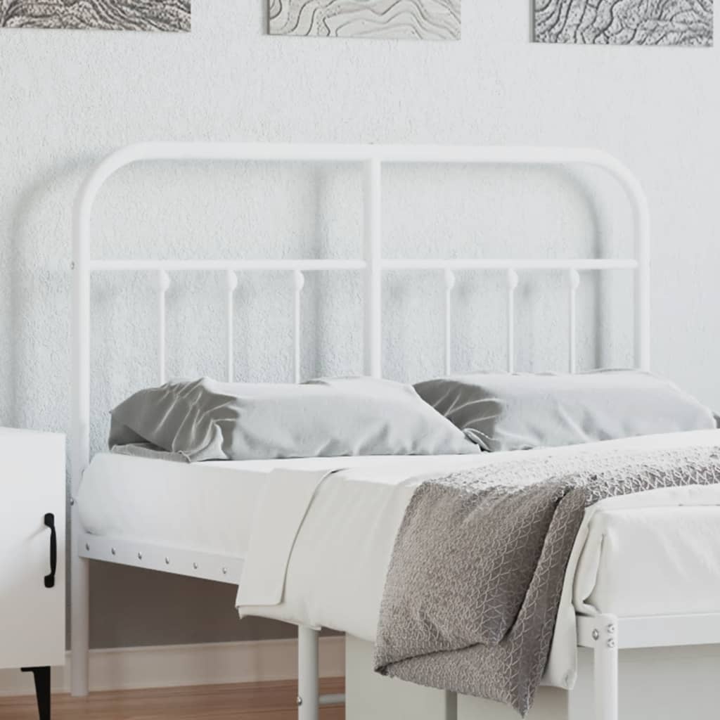 Metal Headboard White 120cm