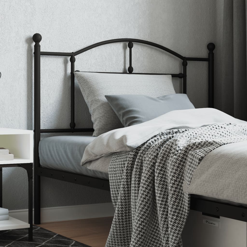 Metal Headboard Black 107cm