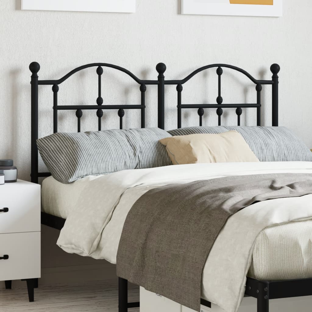 Metal Headboard Black 120cm