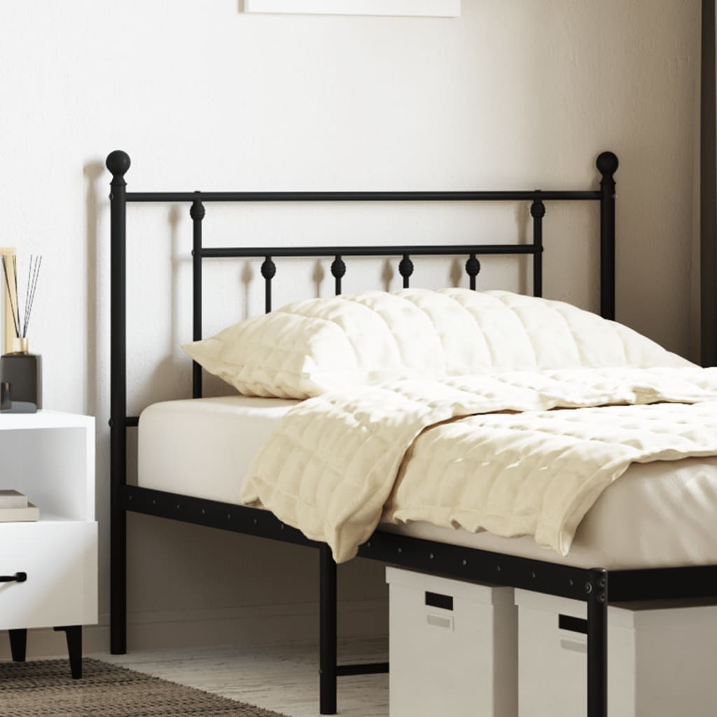 Metal Headboard Black 100cm