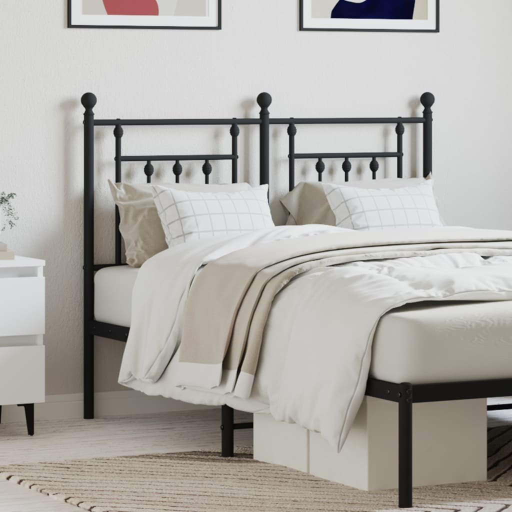 Metal Headboard Black 120cm