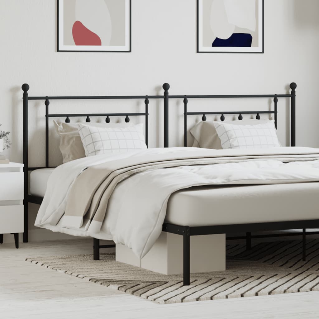 Metal Headboard Black 193cm