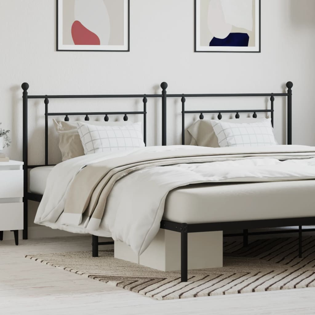 Metal Headboard Black 200cm