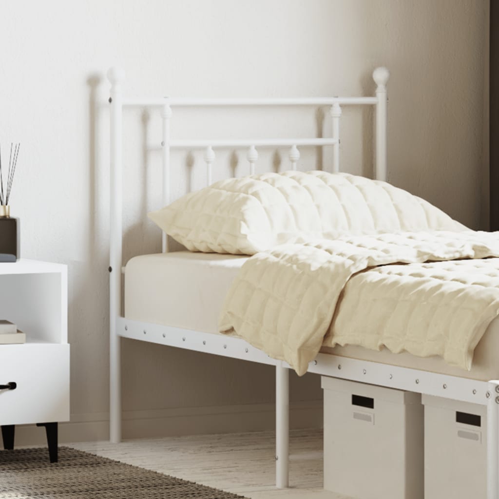 Metal Headboard White 75cm