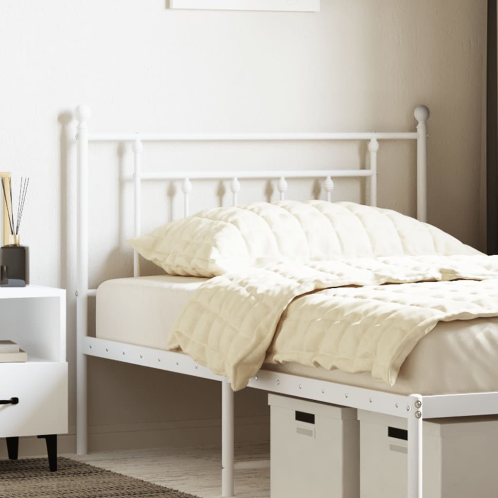 Metal Headboard White 100cm