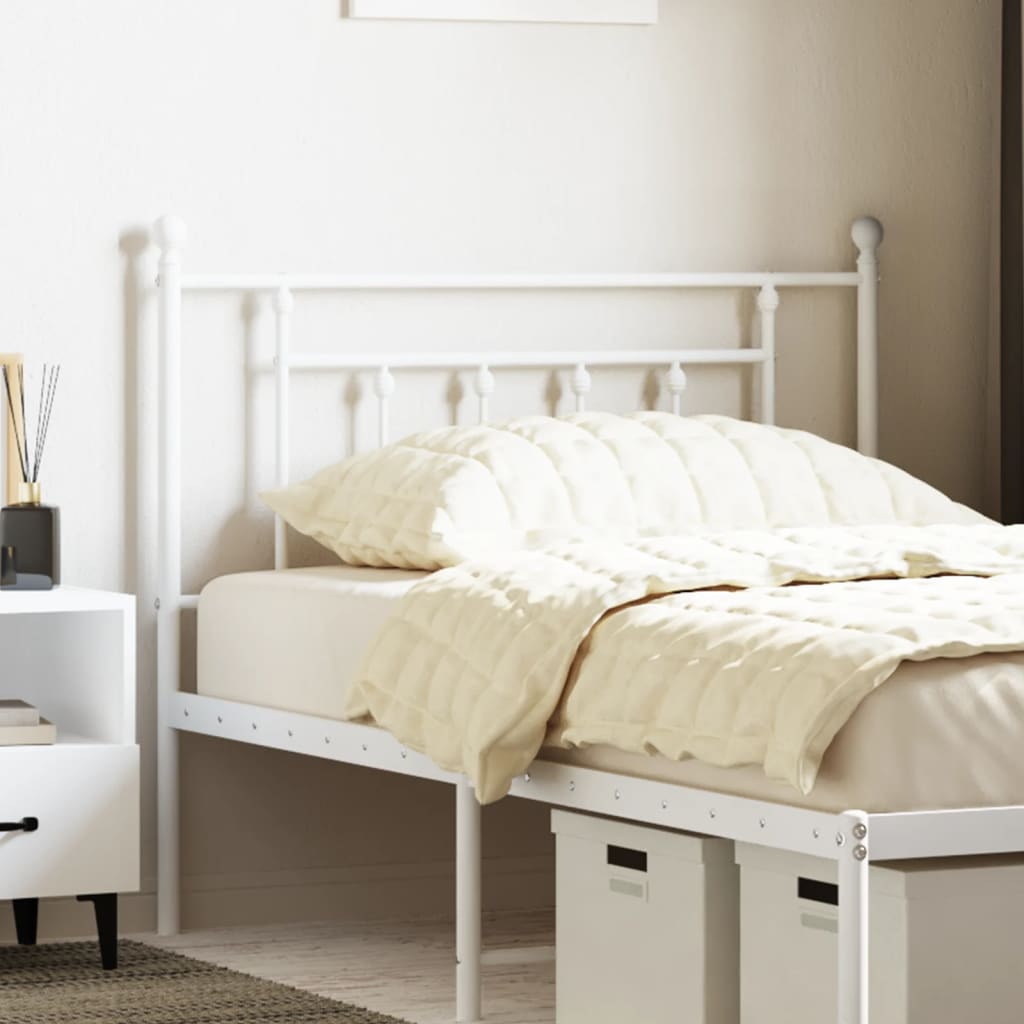 Metal Headboard White 107cm