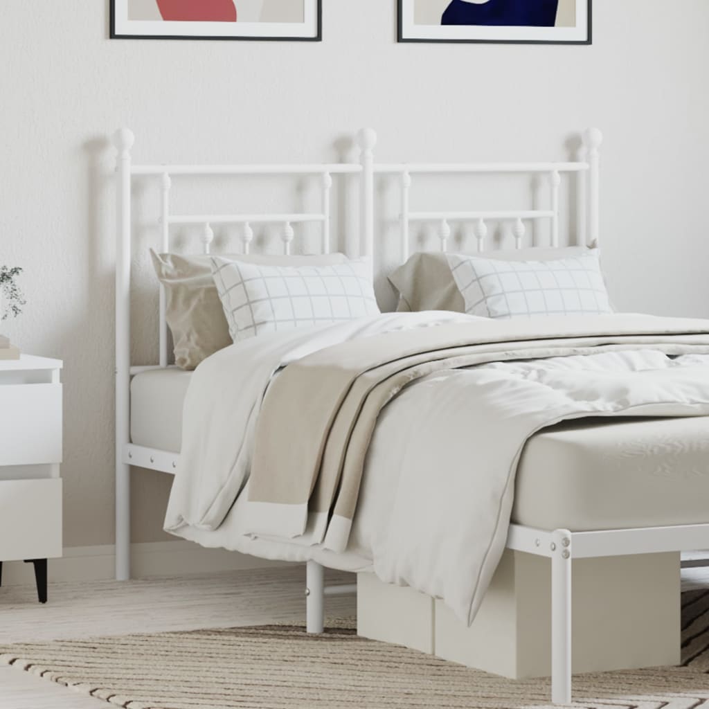 Metal Headboard White 120cm