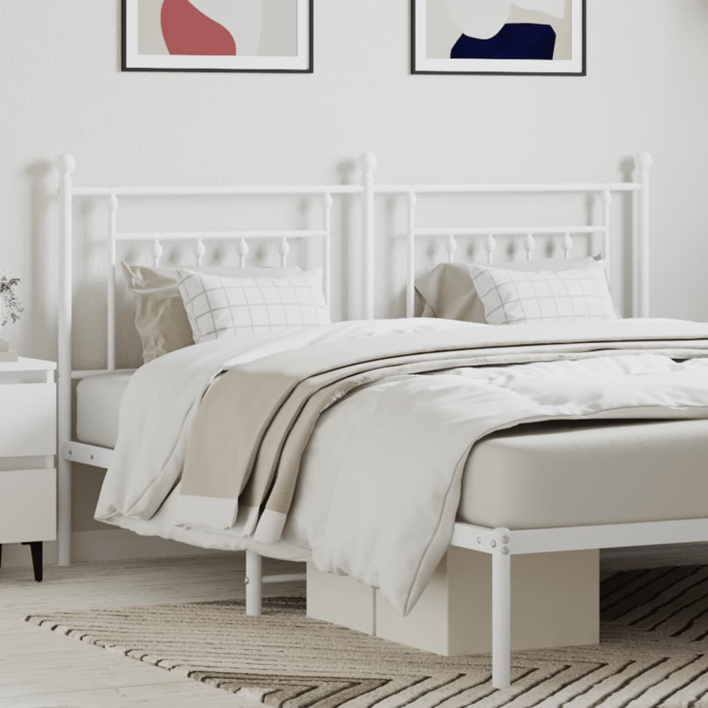 Metal Headboard White 160cm
