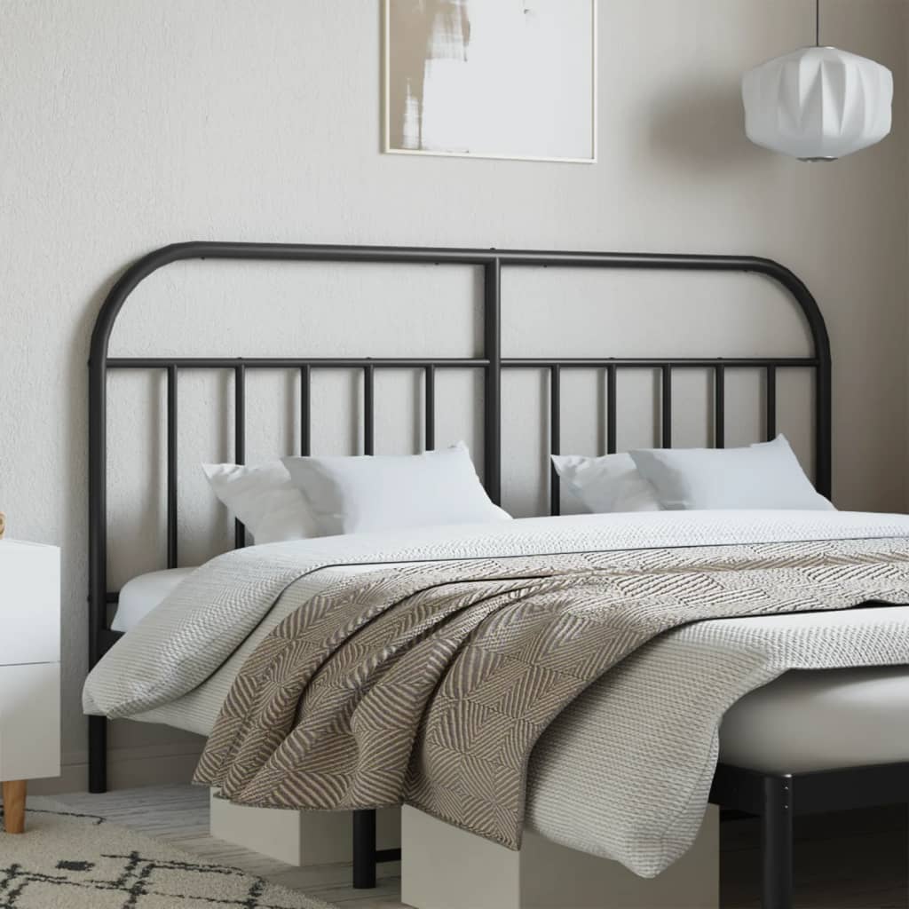 Metal Headboard Black 160cm