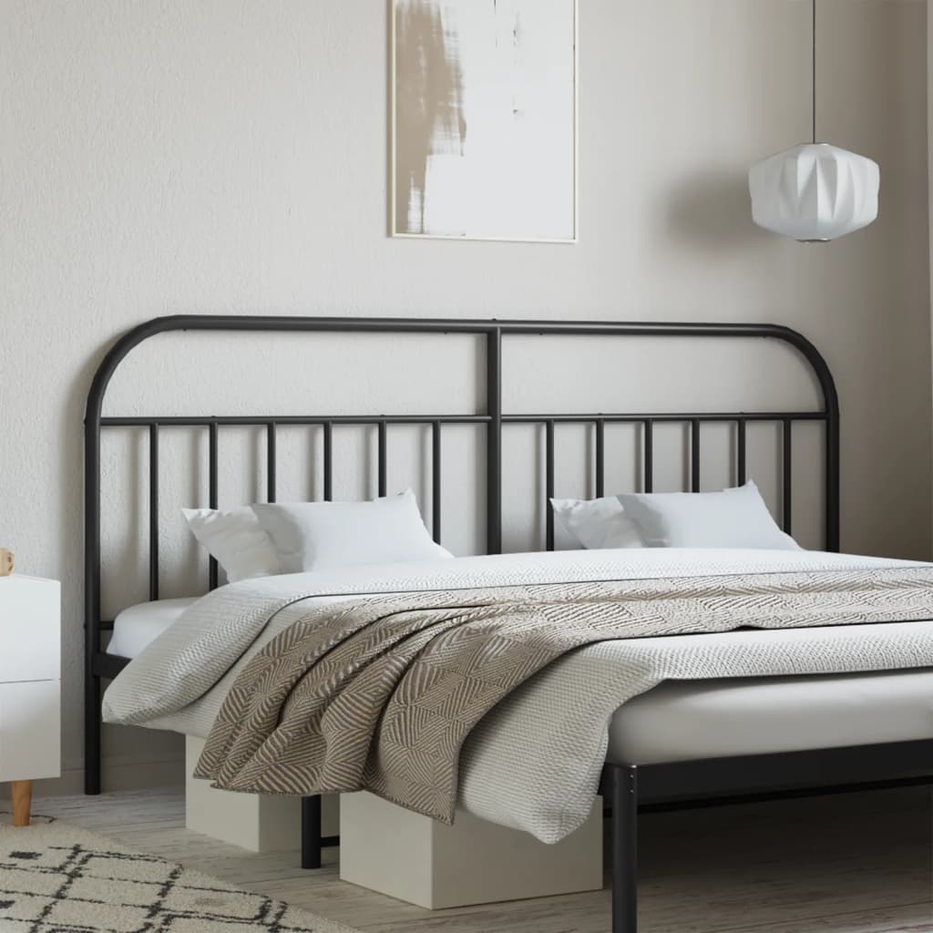 Metal Headboard Black 193cm
