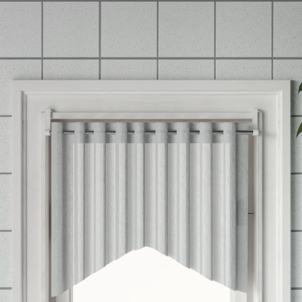 Curtain Rails 2 Pcs White and Silver 60-105cm Aluminium