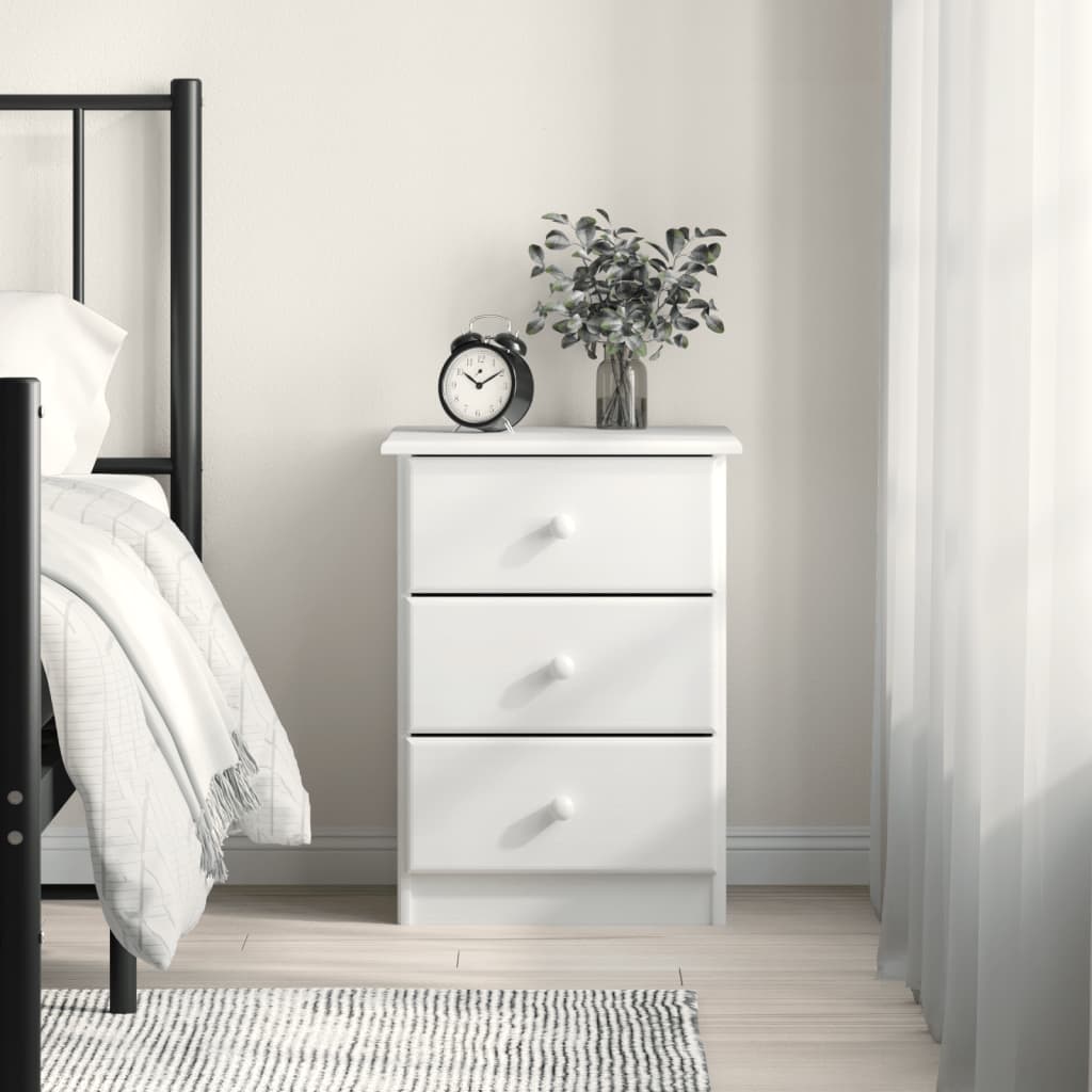 Bedside Table - KNOX Nightstand White 41cm