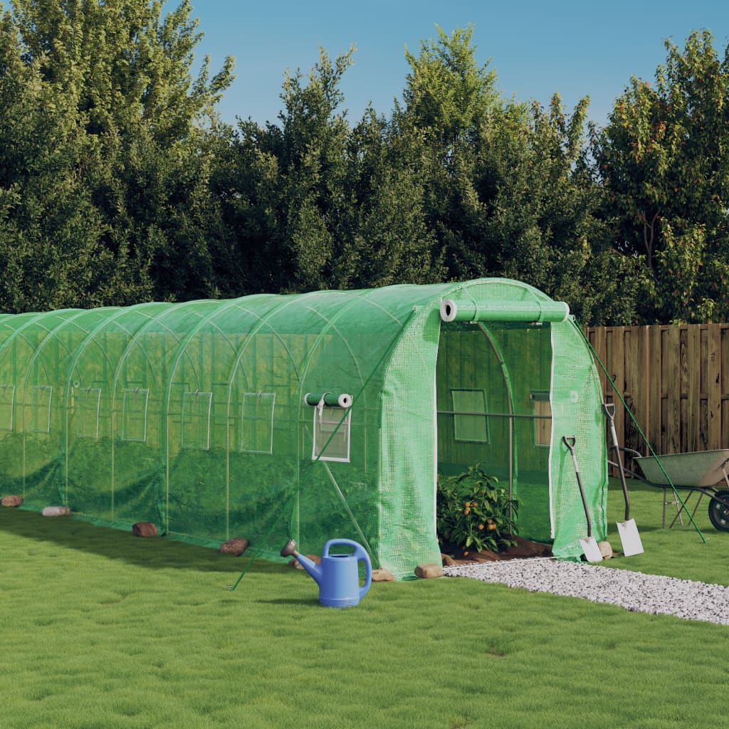 Greenhouse with Steel Frame Green 16 m2 8x2x2 m