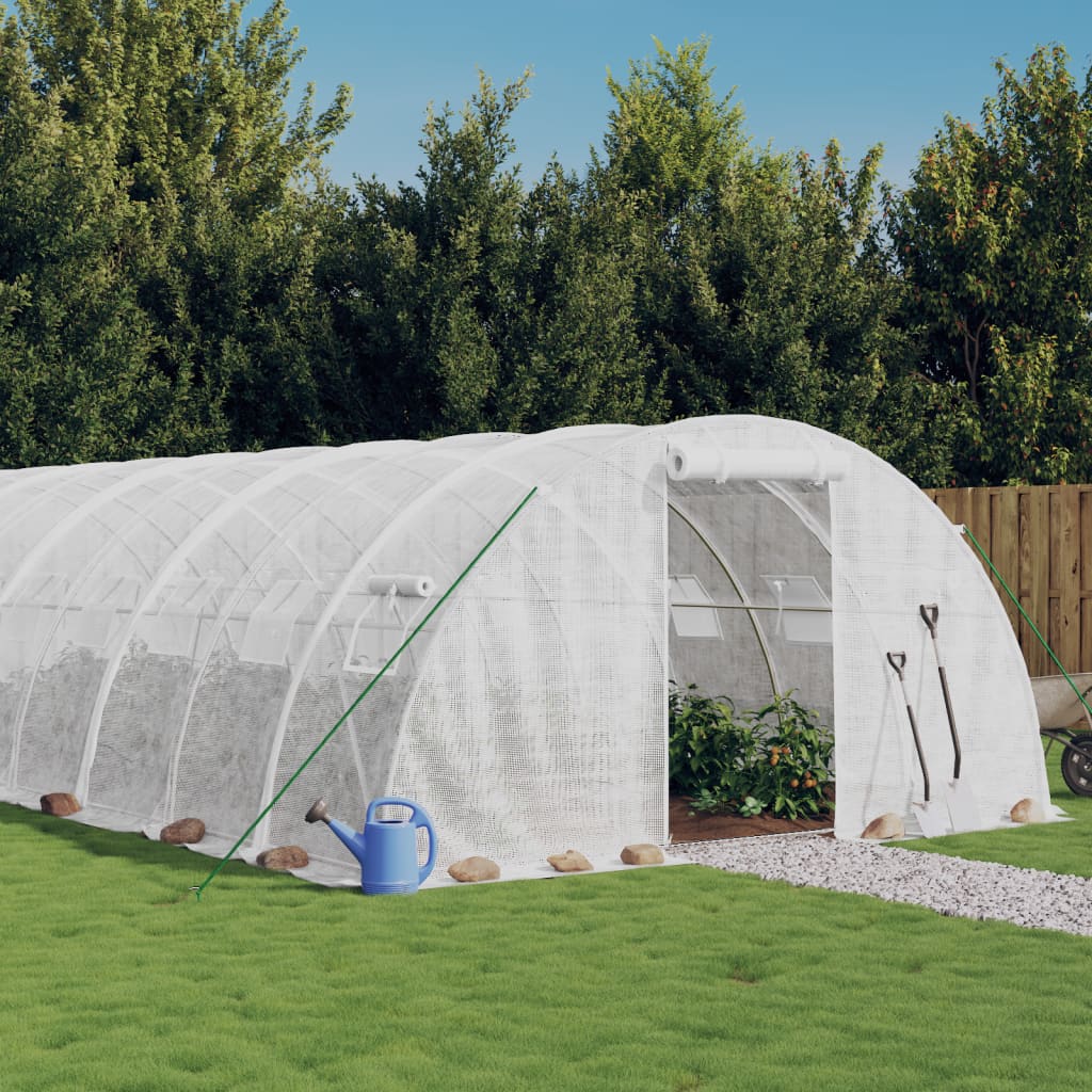 Greenhouse with Steel Frame White 88 m2 22x4x2 m