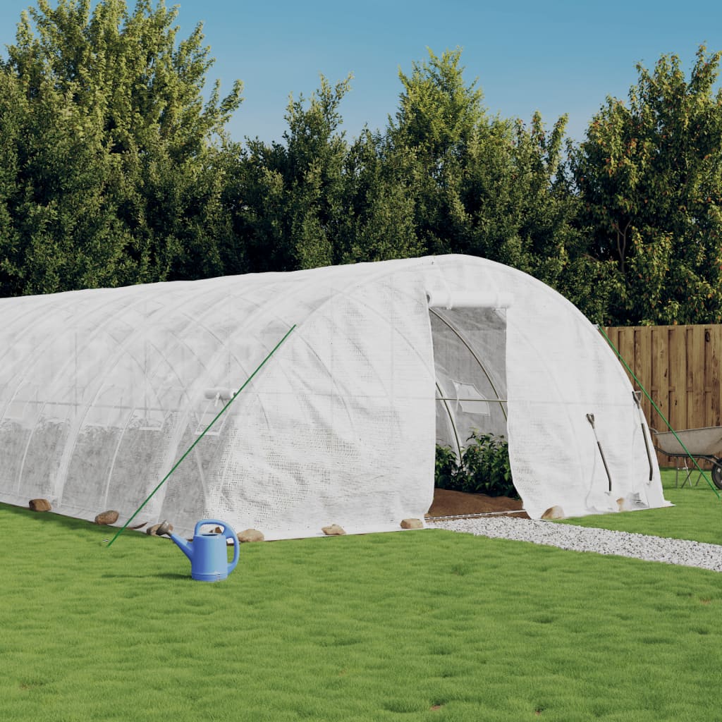 Greenhouse with Steel Frame White 70 m2 14x5x2.3 m