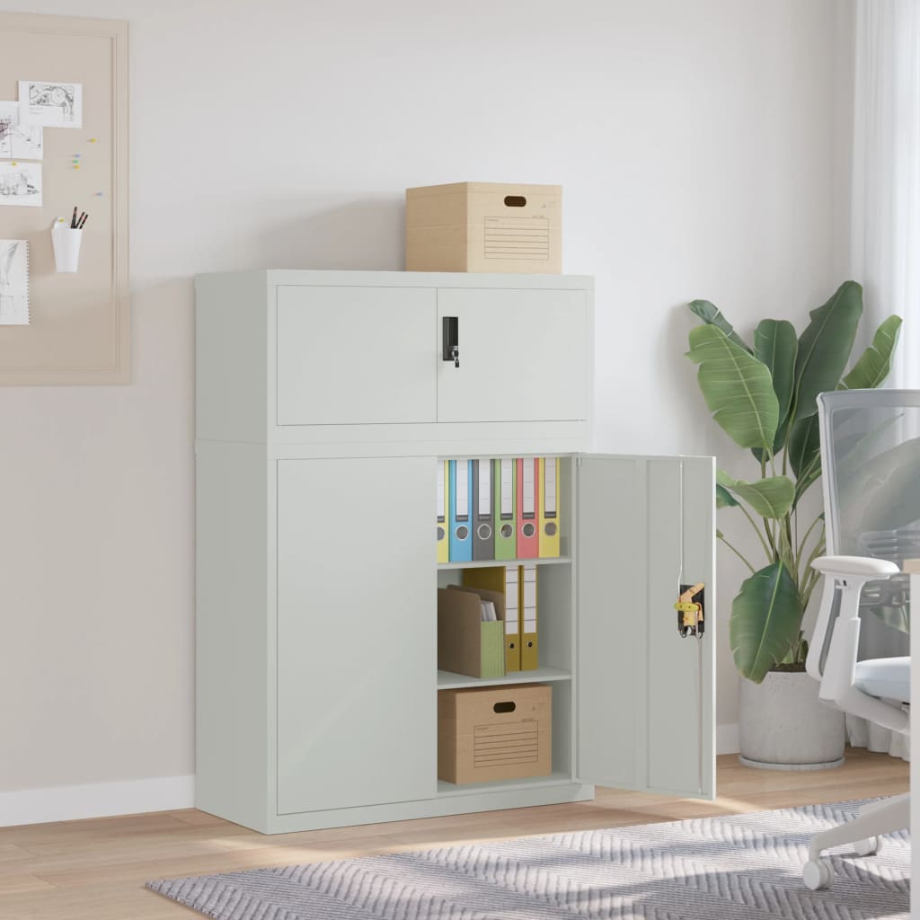 File Cabinet Light Grey 90x40x130 cm Steel