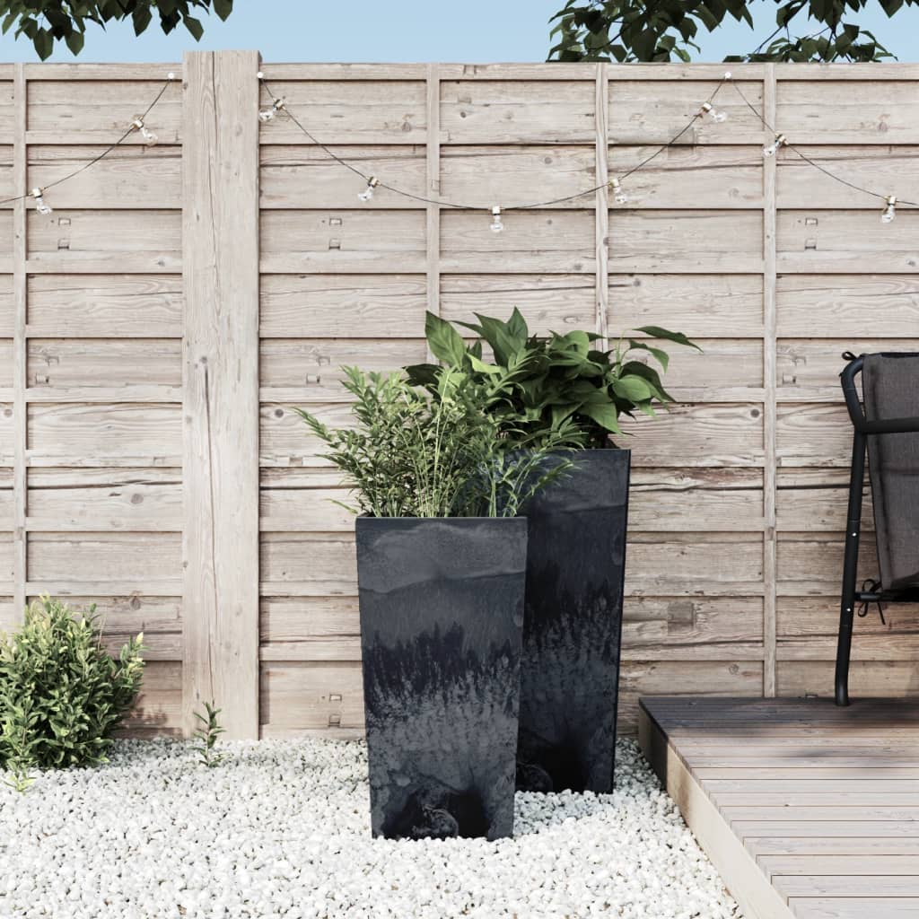 Planter with Removable Inner Anthracite 11/26.5L PP Concrete Look