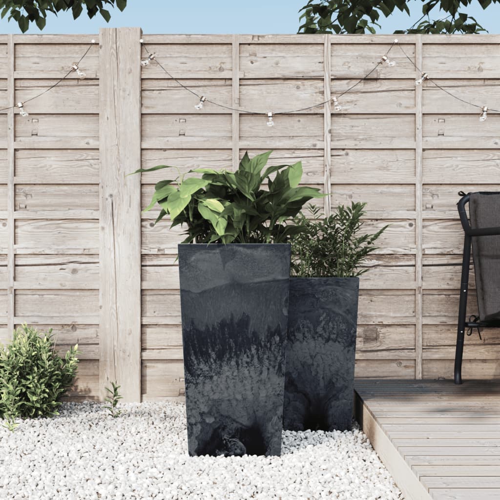 Planter with Removable Inner Anthracite 21/49 L PP Concrete Look