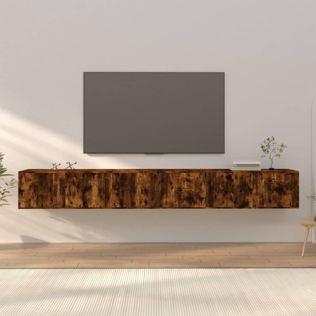 Wall-mounted TV Cabinets 3 Pieces Smoked Oak 100x34.5x40 cm
