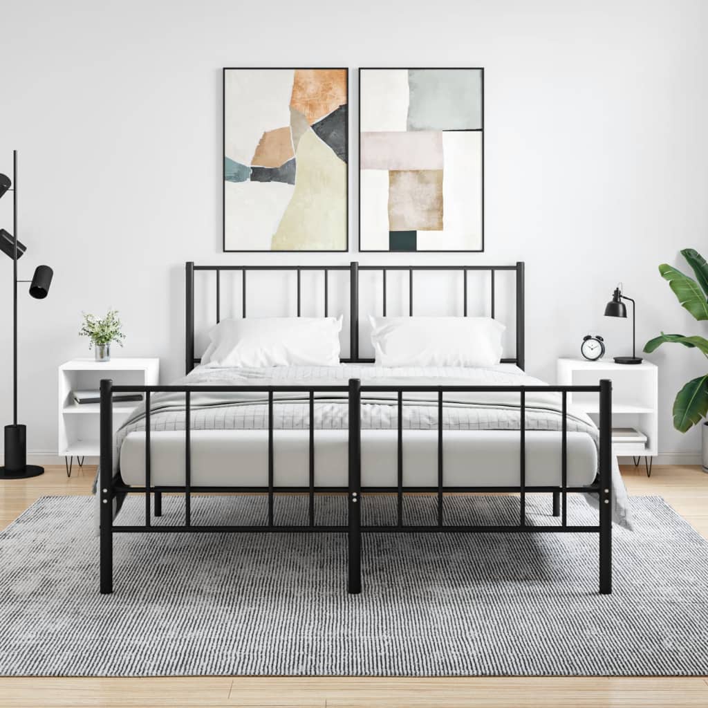 Bedside Table - ADRIAN Aven 2 Piece Nightstand White 40cm