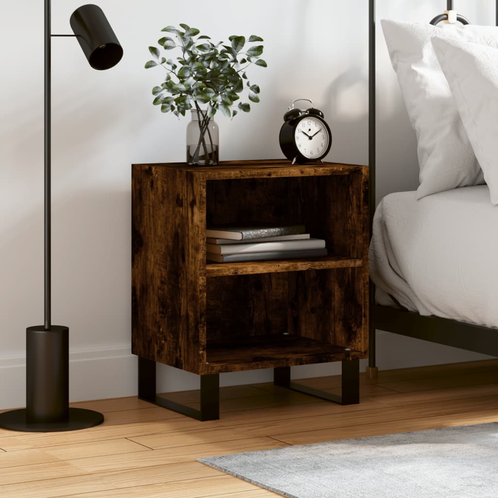 Bedside Table - ADRIAN Aven Nightstand Smoked Oak 40cm