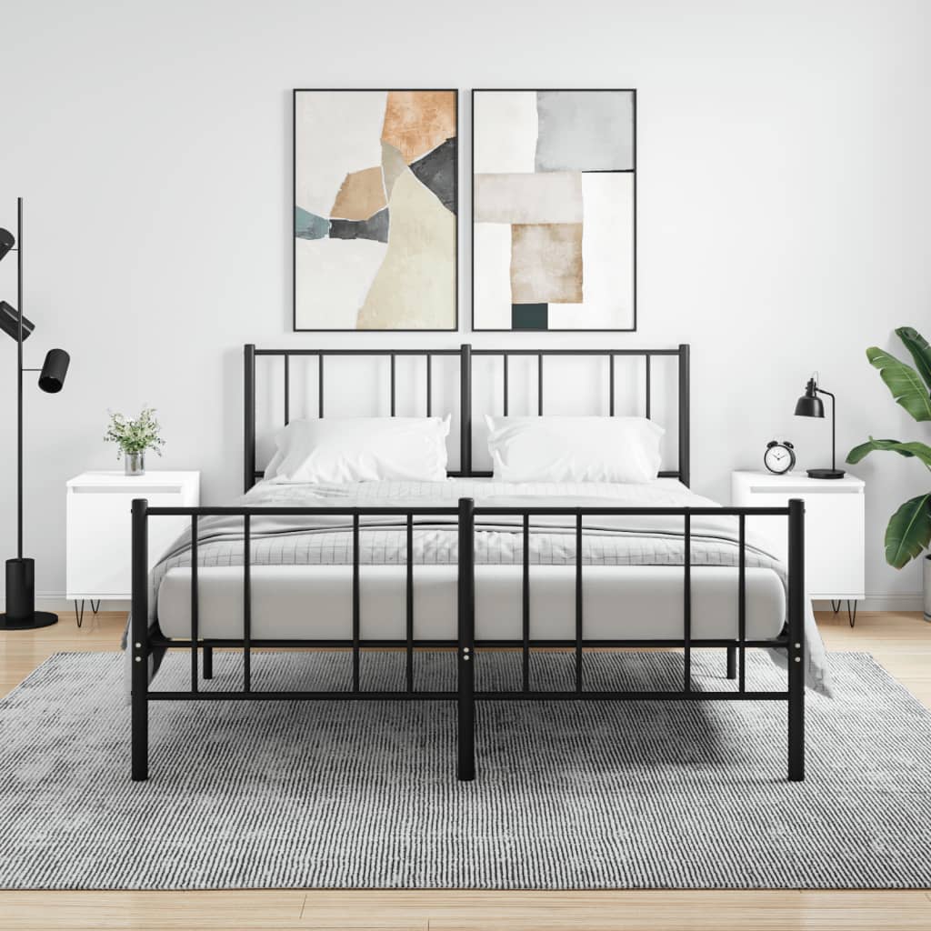 Bedside Table - ADRIAN Gus 2 Piece Nightstand White 40cm