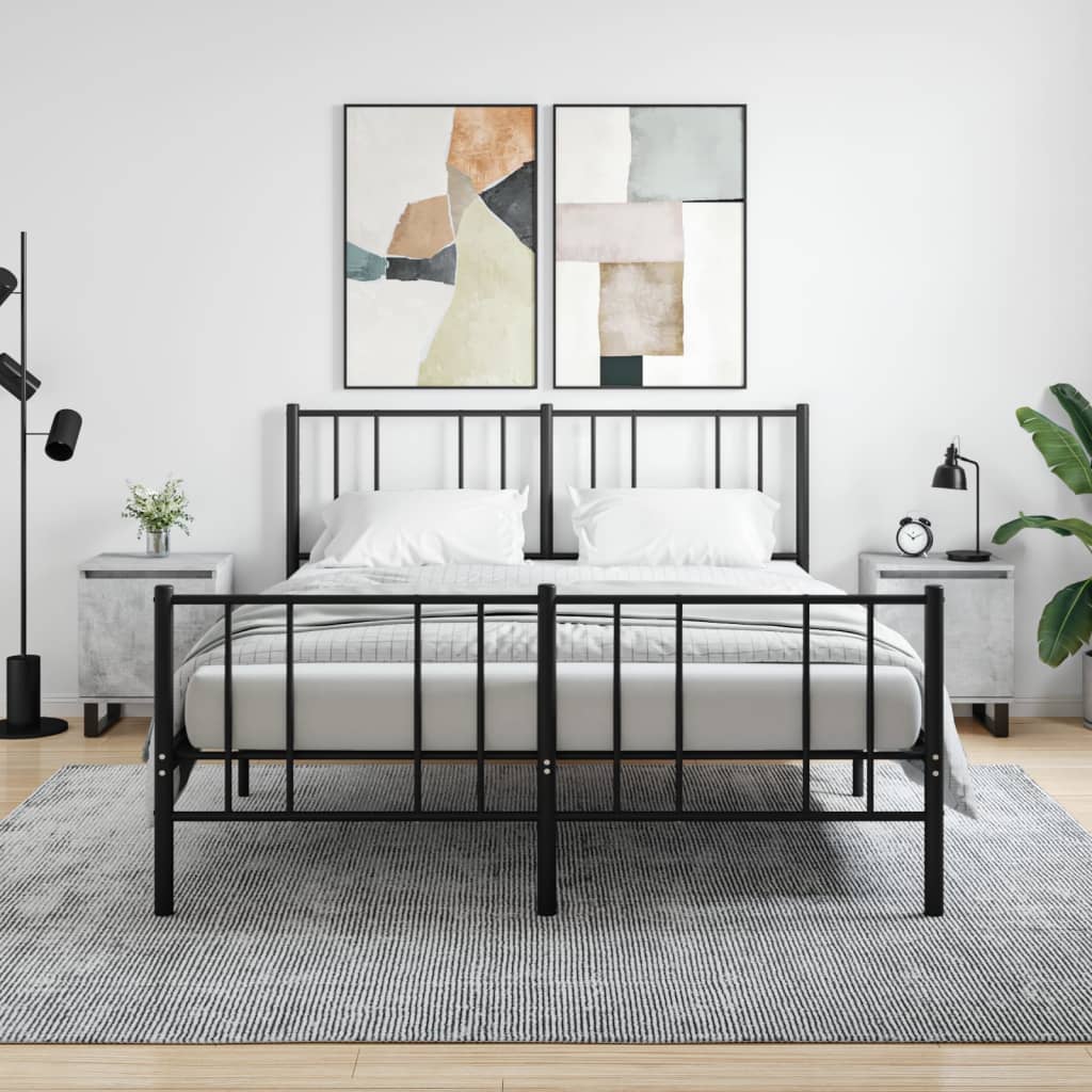 Bedside Table - ADRIAN Ray 2 Piece Nightstand Concrete Grey 40cm