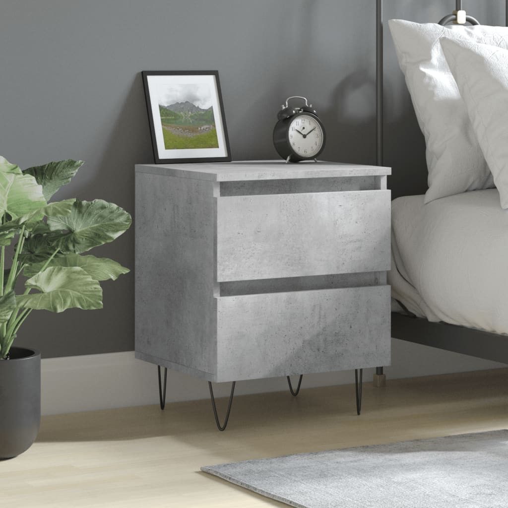 Bedside Table - PHOENIX Gus Nightstand Concrete Grey 40cm
