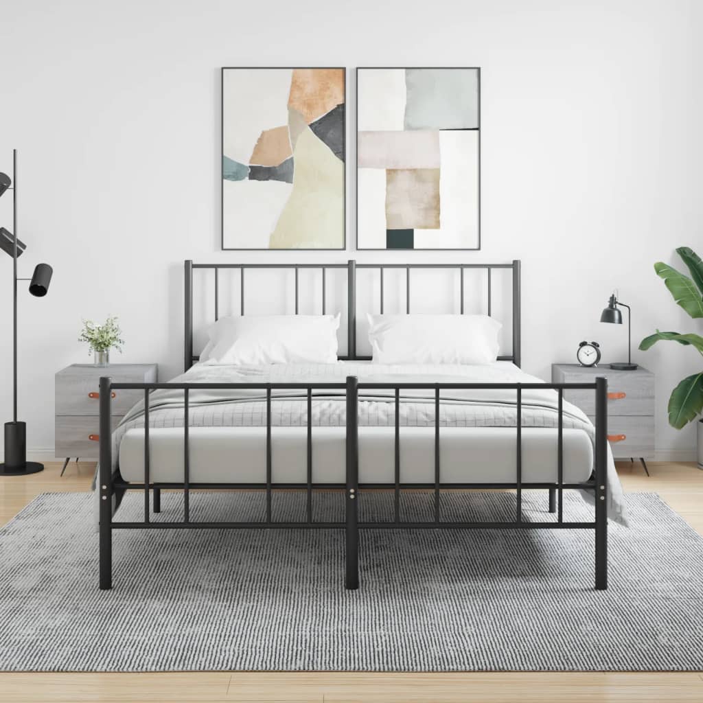 Bedside Table - ROGERS Mac 2 Piece Nightstand Grey Sonoma 40cm