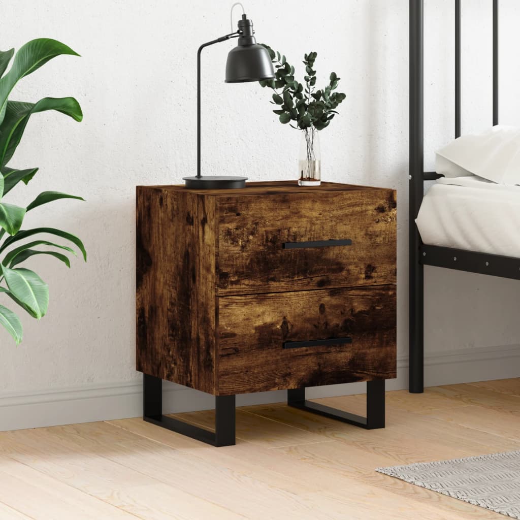 Bedside Table - ROGERS Eli Nightstand Smoked Oak 40cm