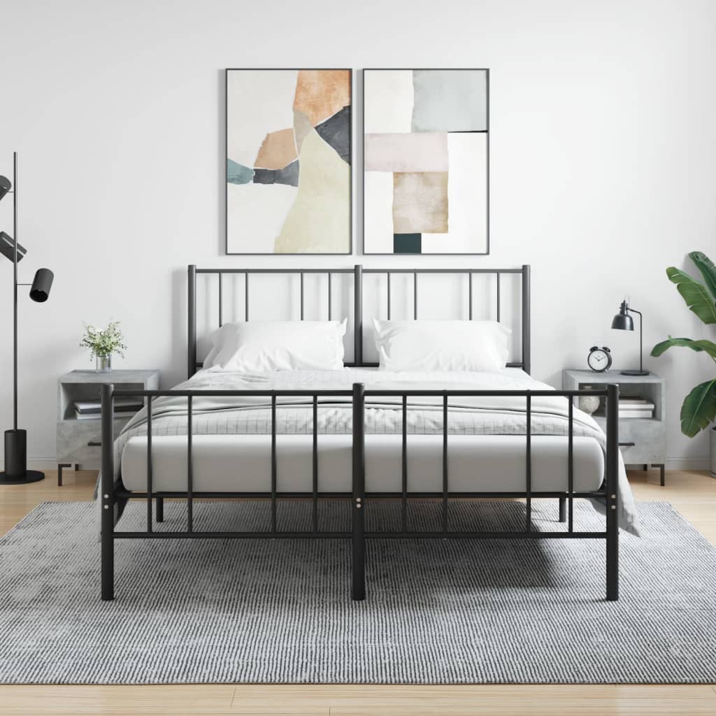 Bedside Table - ROGERS Lou 2 Piece Nightstand Concrete Grey 40cm