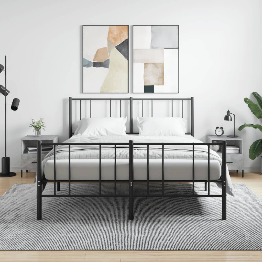 Bedside Table - ROGERS Dex 2 Piece Nightstand Concrete Grey 40cm