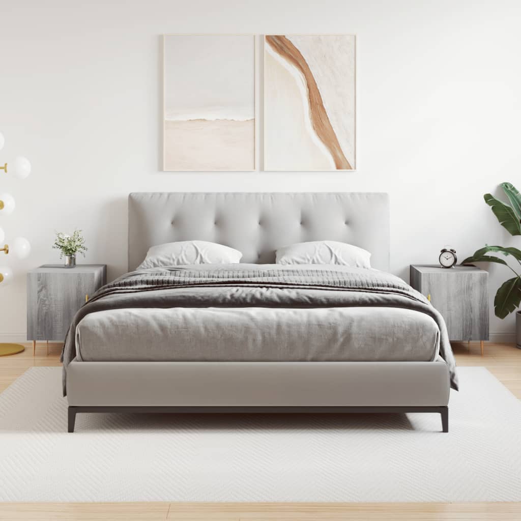 Bedside Table - MANNING Seb 2 Piece Nightstand Grey Sonoma 40cm