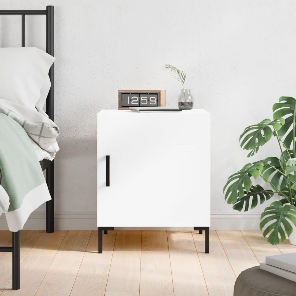 Bedside Table - MANNING Gus Nightstand White 40cm
