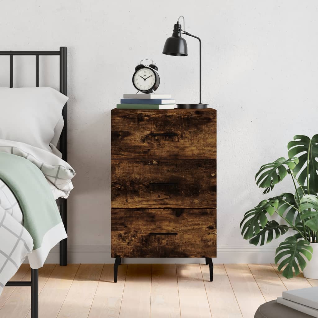 Bedside Table - LOWELL Finn Nightstand Smoked Oak 40cm