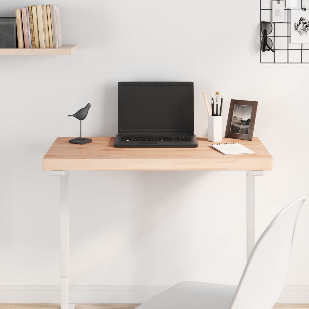 Table Top 100x50x4 cm Rectangular Solid Wood Beech